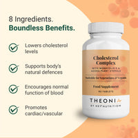Theonia Cholesterol Complex Supplement - with Plant Sterols & Pine Bark Extract - Advanced Cholesterol Support - 90 Tablets/30 Servings - Non-GMO, Vegan