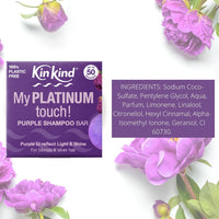KinKind Purple Shampoo Bar - My PLATINUM Touch! Solid Shampoo Bar for Blonde, Silver & White Hair | Natural Shampoo Bar, Travel Shampoo Bars for Hair UK | Up to 50 Washes - Vegan