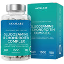 AAVALABS Glucosamine and Chondroitin High Strength with MSM, Boswellia Extract & Vitamin C - Glucosamine Complex - Fish and Crustacean Allergen Free - 180 Capsules (3 Capsules Daily)