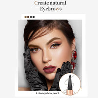 Mikloven New 4D Microblading Eyebrow Pen, Waterproof Long-Lasting 4-Tip Brow Pencil for 24 HR Wear, Smudge-Proof Liquid Eyebrow Pen for Natural-Looking Fine Strokes (Dark Brown)