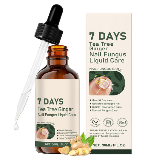 Tea Tree and Ginger Nail Fungus Treatment, Tea Tree Oil for Nail Fungus, 7 Days Fungal Nail Treatment for Toenail, Cuticle Care Oil, Nail Strengthener for Damaged Nails, Ginger Nail Serum