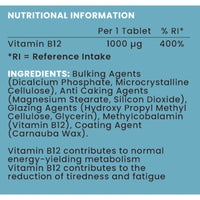 Your Good Health Co. Your Good Health Co – Vitamin B12 | Vegan | High Strength Formula | Support Energy Production and Reduce Tiredness & Fatigue | Tablet | 30 Day Supply