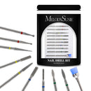 MelodySusie MELODYSUSIE Nail Drill Bits Set Diamond Metal Professional 3/32 Inches, for Acrylic Nails and Electric Nail Files Drill Machine Manicure Pedicure Home Salon Use, 10pcs (Sliver)
