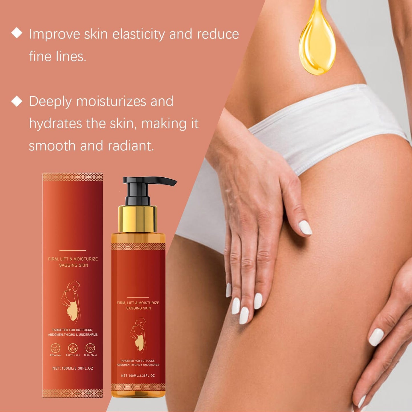 DAMIGHT 2Pcs Magic Body Oil Firming, Magic Luxury BodyOil, Glow Remedy Oil for Women, Deep Hydration & Skin Tightening, Glow Essence Firming Lotion for All Skin Types (D)