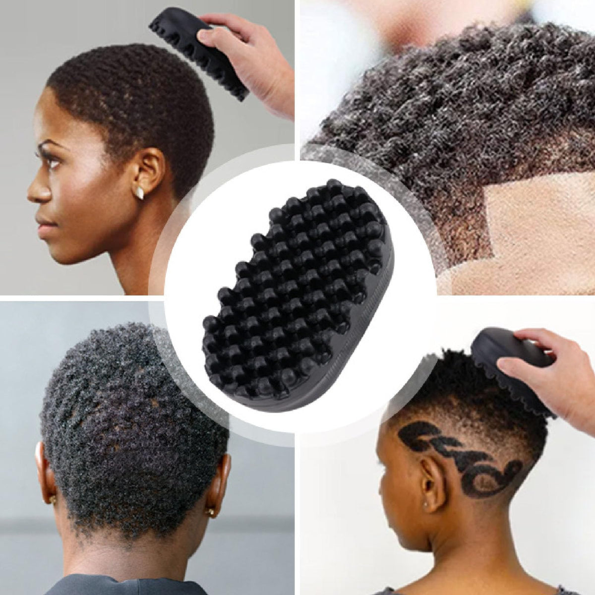 Luqeeg Curling Twisted Hair Brush, Twist Curl Comb, Two Sided Use Hair Wave Tool Washable Rubber Styling Tool Foam Wave Sponge Big and Small Holes for Home and Salon Use