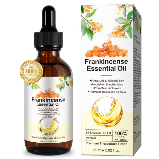 LEISGOTO Frankincense Oil for Skin, 100% Pure and Natural Organic Frankincense Oil for Self Care, Skin, Face, Hair, Relieving Discomfort, Calming, Massage & Relaxation | 60ml