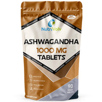 NutriVolv Ashwagandha 1000mg – 90 Vegan Tablets | High Strength Extract | Adaptogen for Stress, Anxiety & Fatigue Relief | Supports Energy, Focus, Mood, Sleep & Hormonal Balance | Ayurvedic Supplement