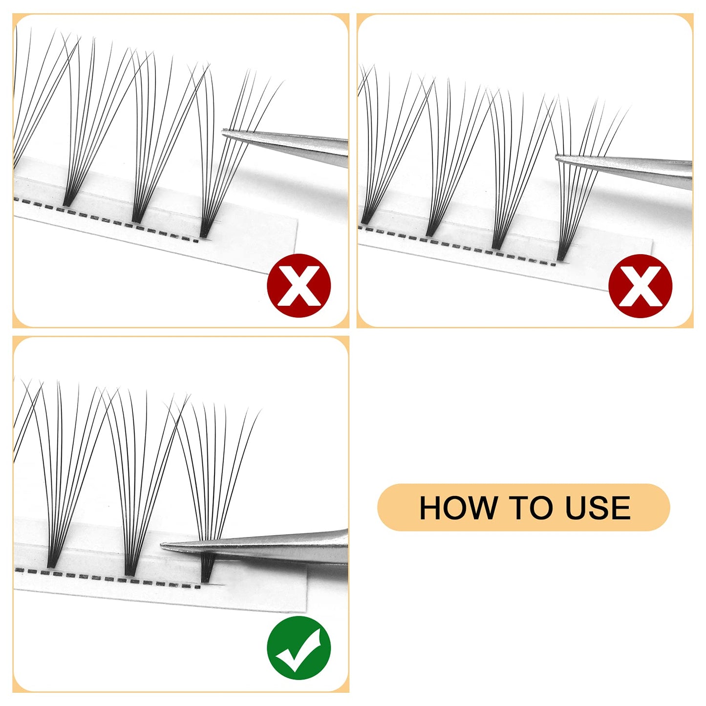 QUEWEL Premade Fan Volume Lash Extensions 8D 0.08D 10mm Russian Pre Made Fan Lashes | 3D-8D 0.07/0.10 C/D Curl 8-15mm | Long Lasting | Easy Application（8D 0.08D 10mm）