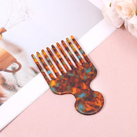 lasuroa Hair Pick Comb, 4.72 Inch Curly Hair Picks Long Wide Tooth Comb for Curls Afro Smooth Sturdy Detangling Lift Combs Styling Tools for Women Men Barber Supplies (Brown)