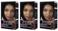 FYNE Jet Black Permanent Hair Dye for Women – Pack of 3 - Home Hair Colour Cream with Built-in Conditioner - Gentle, Long-Lasting, Suitable for All Hair Types - Achieve Salon-Quality Results at Home