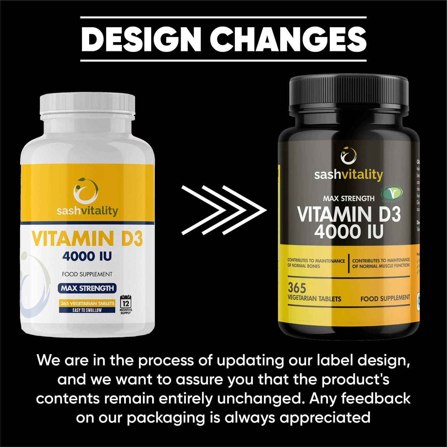 Vitamin D3 4000 IU – 365 Vegetarian D3 Easy Swallow Micro Tablets | Highest Strength Cholecalciferol VIT D3 - Vegetarian Certified - UK Made Sash Vitality | Support Mood | Supports Bone Health