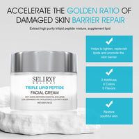 Triple Lipid-Peptide Cream, Anti-Ageing Cream, Moisturising Cream，Hydrating Ultra-Light Gel-Cream Day Moisturiser Leaves Skin Smooth, Glowing and Rejuvenated, Suitable for All Skin Types