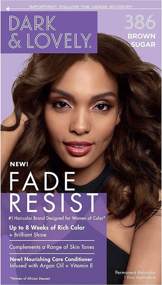 Generic Dark and Lovely Fade Resist Permanent Hair Colour Hair Dye Up To 100 Percent Gray Coverage Brilliant Shine (Brown Sugar 386)