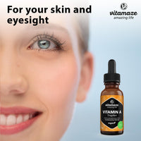 Vitamin A Drops 5000 IU High Strength per Daily Dose, Retinol Liquid & Vegan, 50 ml (1700 Drops), Natural Food Supplement Without Additives, High Bioavailability