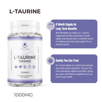 Generic L-Taurine 1000mg Vegan Tablets - 6 Months Supply - Vegan Taurine Supplement