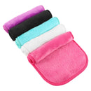 Lanjue 5 Pack Make Up Remover Cloth, 15.75 * 7.87in Flannel Face Cloth Face Wipes for Sensitive Skin Make Up Removing (Black+Violet+Cherry Red+Green+White)