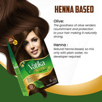 Dabur Vatika Henna Dark Brown Hair Colour Powder - 60g(6 x 10g Sachets),Goodness of Natural Henna, 100% Ammonia-Free & Grey Coverage, Protects & Gives Shine
