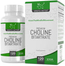 Mindful Matter MM Choline | 120 High Strength Vegan Choline-Supplement Capsules - 700mg Coline Bitartrate per Serving | Non-GMO, Gluten & Allergen Free | Manufactured in the UK