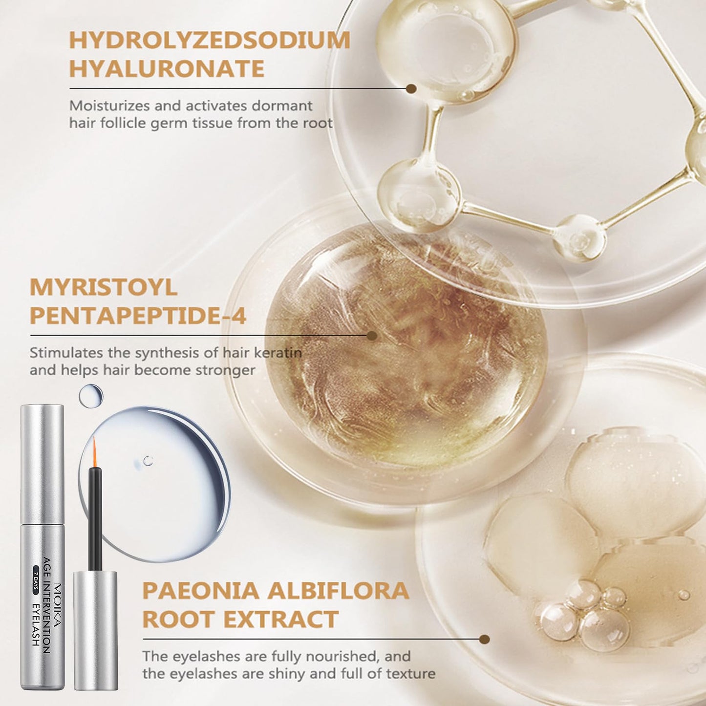 HERBENJOY Eyelash Serum, Herbenjoy Eye Lash Serum Growth,Eyelash Growth Enhancer, Eye Lash Serum To Growth Longer, Fuller, Stronger 4ml