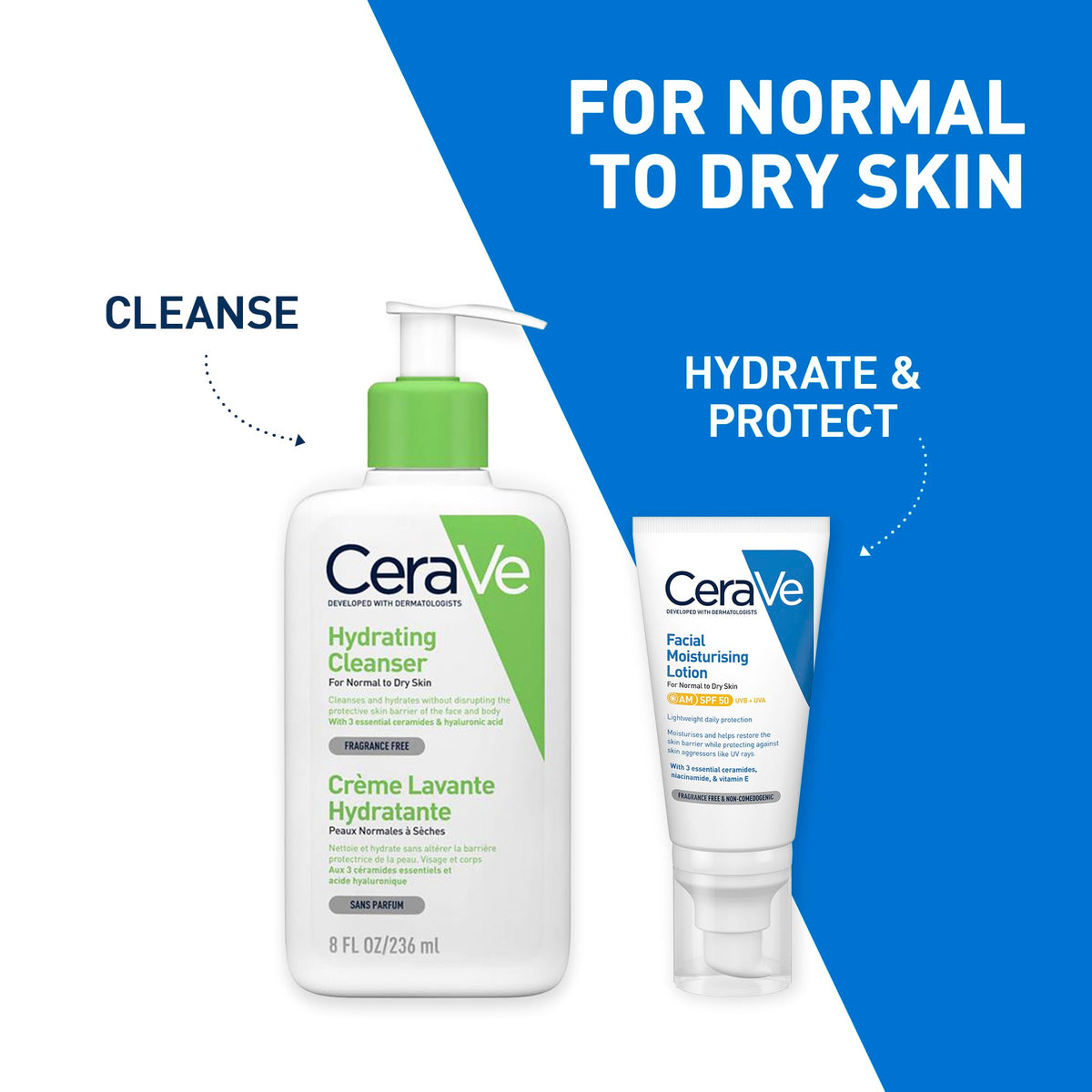 CeraVe AM SPF Face Moisturiser with SPF 50 for Normal to Dry Skin, 52ml