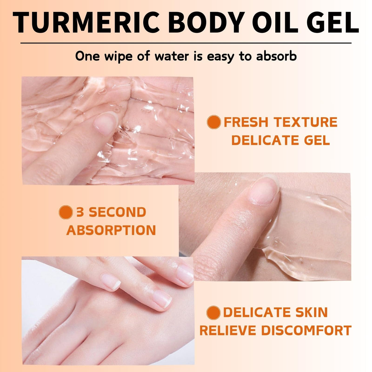 Cureluxe Turmeric Essential Oils - Turmeric & Vitamin E Oil - Anti-Aging & Anti Wrinkles Body Oil for Women - Deeply Nourishing Body Oil for Dry Skin - Body&Facial Oils Gel - Turmeric Massage Oils