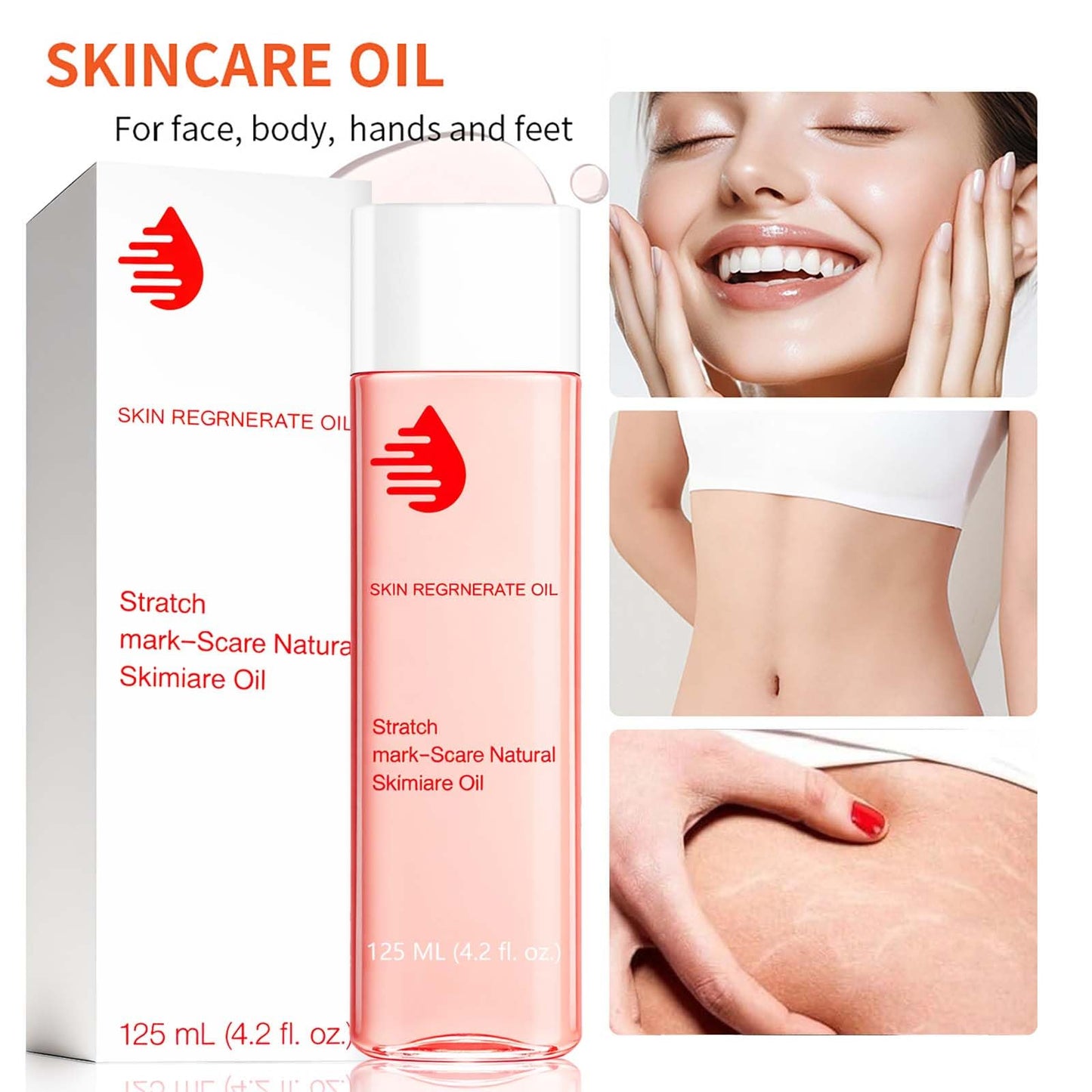 EliiSkinn Stretch-Marks, Scar Treatment Oil - Helps Reduce The Appearance Of Stretch Marks & Scars -Non-greasy Moisturizer Lotion- Improves Appearance of Stretch Marks, Scars, and Uneven Skin Tone - 125ml