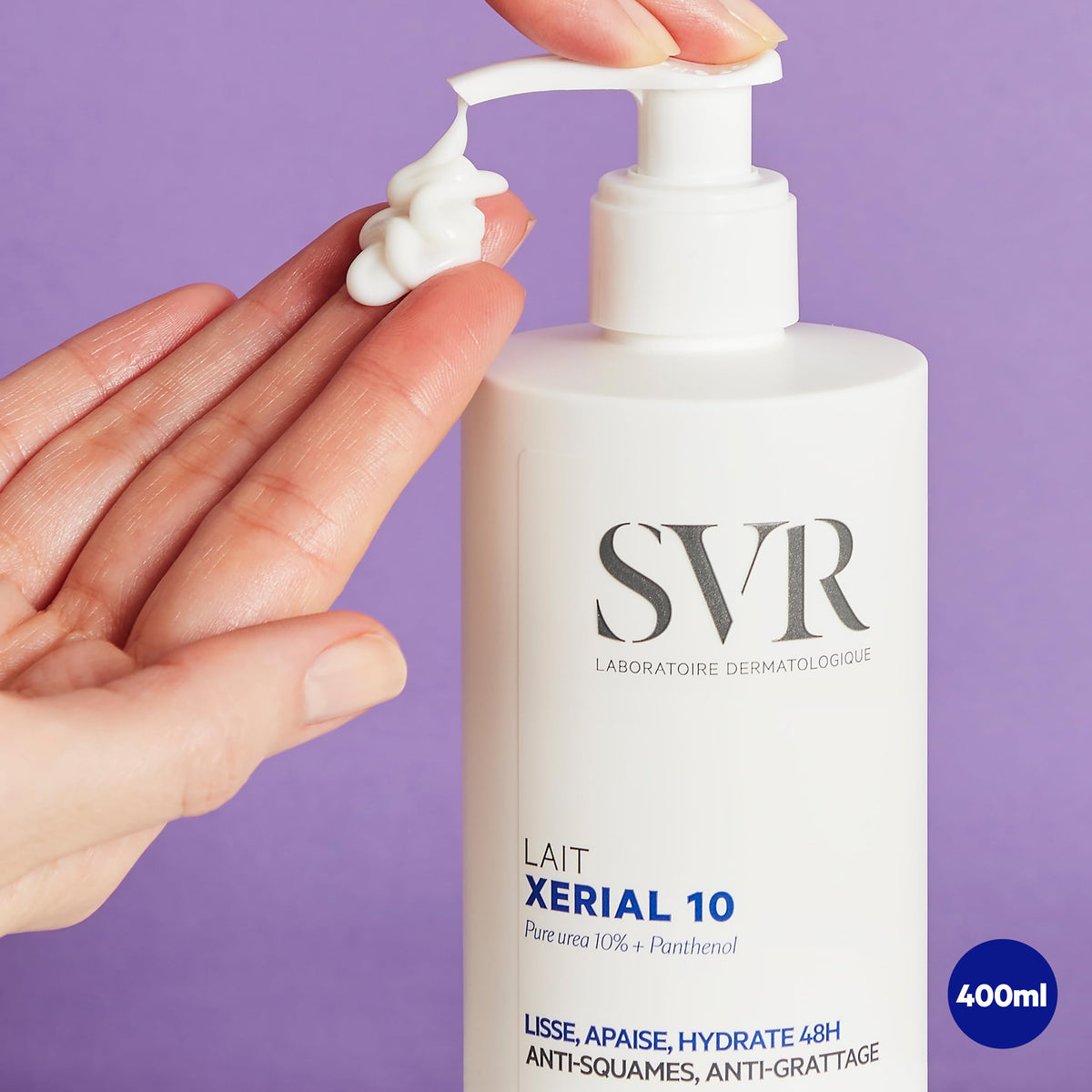 SVR XERIAL 10 Ultra-Rich 48hr Body Lotion, 10% Pure Urea, Panthenol and Shea Butter Moisturiser for Flaky, Scaly, Ashy, Extremely Dry, Psoriasis-Prone Skin, 400ml