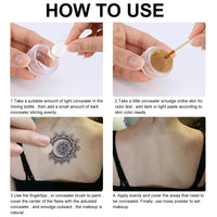 AuraAnge Tattoo Cover Up Concealer Cream - Full Coverage for zits, Body, Waterproof - Men and Women, Natural Makeup to Cover Tattoos