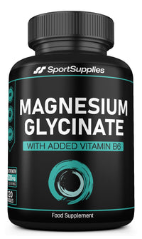 SS Sport Supplies Magnesium Glycinate Supplements 1500mg & Vitamin B6-120 High Strength Capsules - 1500mg of Magnesium Providing 315mg Elemental Magnesium (Bisglycinate) - Pure Active Ingredient