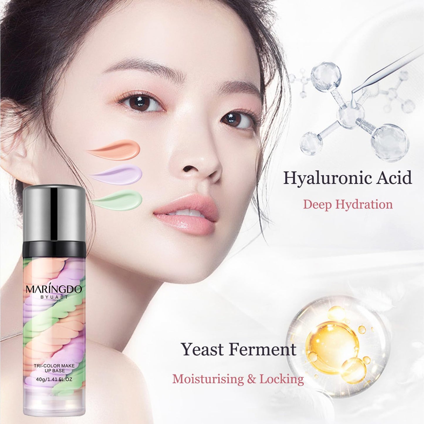 HERBENJOY One Step Colour Corrector Face Primer Makeup, Base Face Primer To Hydrate,Protect & Refine,Correcting & Brightening Primer Serum, Oil Control Refresh Radiance,Vegan Friendly Make Up Primer 40g