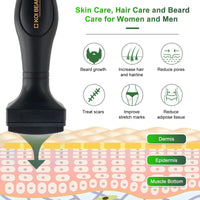 Koi Beauty KOI BEAUTY Derma Stamp 0.5mm for Hair and Beard Growth, Derma Roller with 175 Real Individual Needles Titanium for Face Body Scalp Care, Professional Microneedling Dermastamp for Women and Men at Home