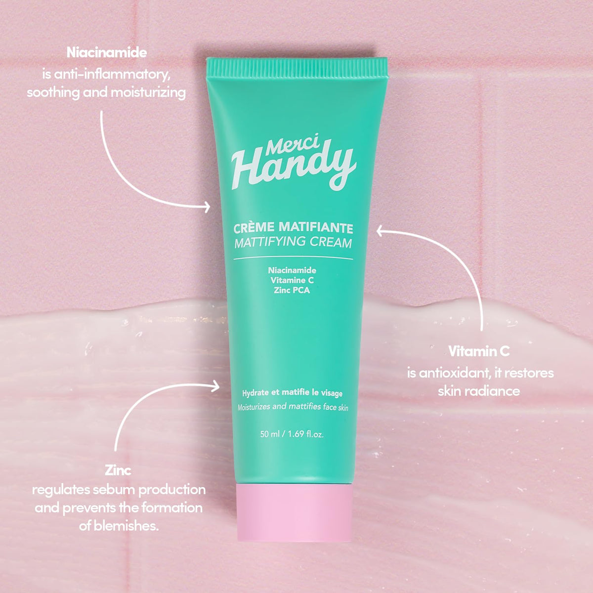 Merci Handy - Mattifying Cream 50ml - Soft and Matte Skin - Face Care