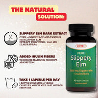 DOYCH Potent Slippery elm Organic bark - 2000mg Pure Slippery Elm 10:1 Extract - Natural Solution to Enhance Gut Health & Stomach Discomfort. NO Added Preservatives & Colorants - 3 Months Supply by Doych