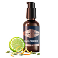 King C. Gillette Men's Beard Thickener, Fuller & Thicker Beard In 14 Days, Infused With King C. Signature Scent, With Notes Of Sandalwood, Cedar, Bergamot, Cardamon Seeds And Mandarin 50ml