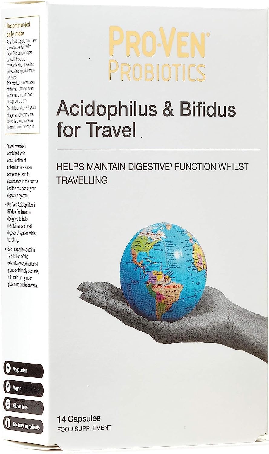 Proven Probiotics Acidophilus and Bifidus for Travellers Capsules - Pack of 14