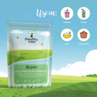 Organic Pea Protein Powder - European Vegan Protein Powder by TheHealthyTree Company for Muscle Growth & Recovery - Non-GMO and Keto - Natural Unflavoured Pea Protein (300g)