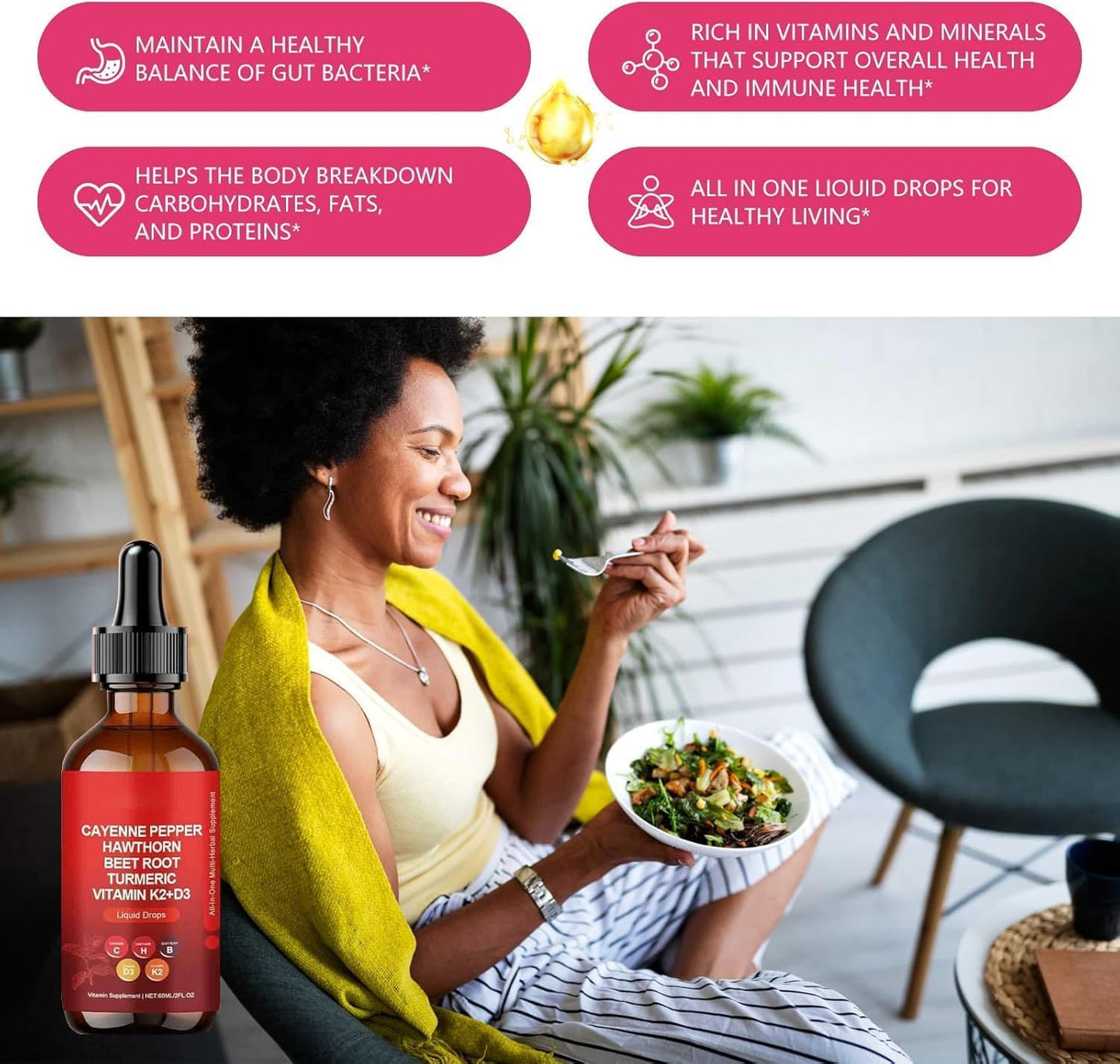 Verilune Cayenne Pepper-Liquid Cayenne Pepper Drops with Turmeric, Panax Ginseng, Beetroot Powder, Ceylon Cinnamon & Other Botanicals – 2 Fl Oz