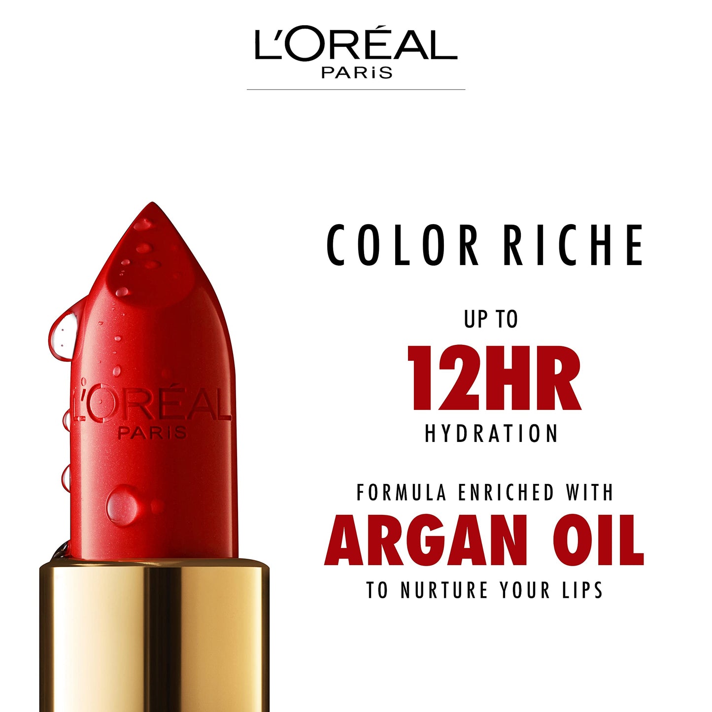L'Oreal Paris L'Oréal Paris Color Riche Satin Smooth Lipstick, Moisturising Pure Pigment Lip Colour, With Omega 3 & Vitamin E, 376 Cassis Passion