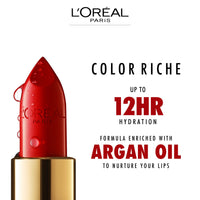 L'Oreal Paris L'Oréal Paris Color Riche Satin Smooth Lipstick, Moisturising Pure Pigment Lip Colour, With Omega 3 & Vitamin E, 376 Cassis Passion