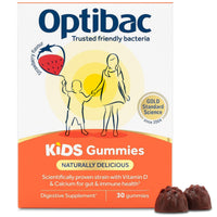 Optibac Probiotics Kids Probiotic Gummies - Vitamin D & Calcium for Immune Support & Gut Health - Most Trusted by Parents - 30 Vegan Gummies