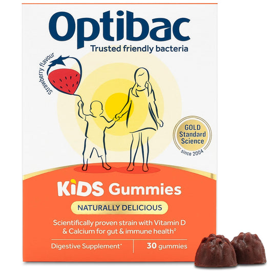 Optibac Probiotics Kids Probiotic Gummies - Vitamin D & Calcium for Immune Support & Gut Health - Most Trusted by Parents - 30 Vegan Gummies