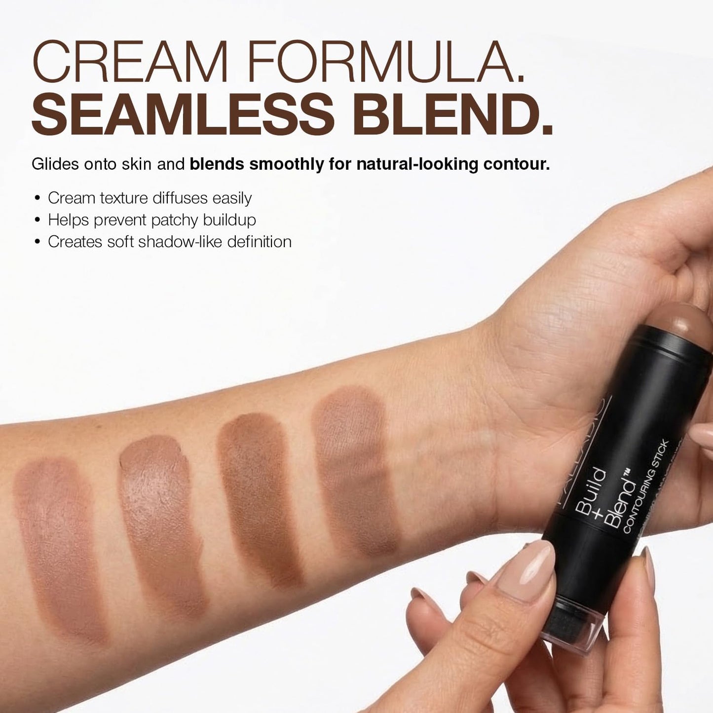 Palladio Contouring Makeup Stick BUILD + BLEND Contour Stick, Face Makeup for Perfect Sculpting Look, 0.23 Ounce (Amber Rose)