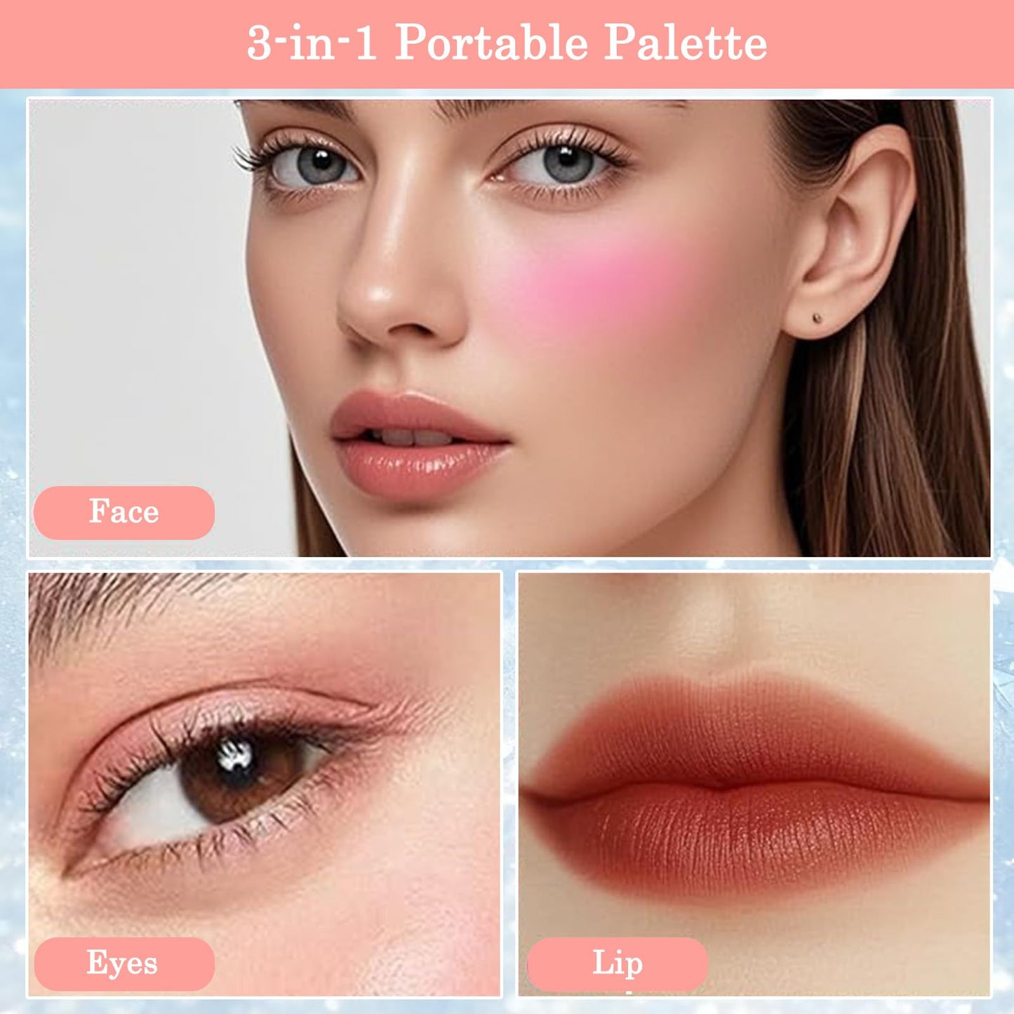 Generic 4 Pcs Jelly Blush Stick, Waterproof & Sweatproof 3-in-1 Multi-Use for Cheeks Lips Eyes, Long-Lasting 12-Hour Hydrating Formula with Hyaluronic Acid, Portable 4-Color Set with Nude (4PCS)