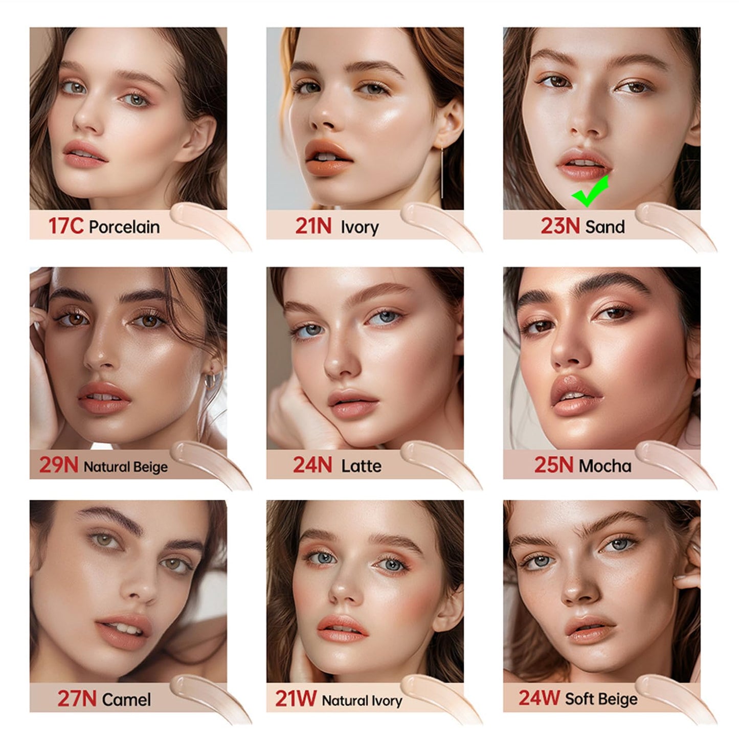 EONFAVE Cushion Foundation Makeup for Glass Skin - SPF40 PA++ Super Fit Cushion Foundation - 72-Hour Radiance - Buildable Coverage,Moisturized,Oil-Free,Easy Application for All Skin Types (23N)