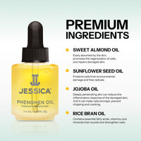 JESSICA Midi Phenomen Cuticle Oil for Nails, Intensive Moisturiser, Natural Jojoba, Almond and Rice Oils, Heals, Rehydrates, 7.4ml