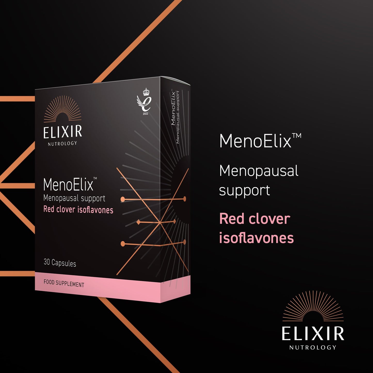 ELIXIR NUTROLOGY Red Clover Extract Capsules for Menopause Support | Isoflavone Rich Formula | Designed for Women During Menopausal Transition | Daily Support for Midlife Wellbeing | 30 Vegan Capsules | UK Made