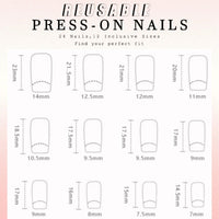 HERBINSOLS Almond False Nails - French Tip Press on Nails - White Tips Press on Nails Short - 12 Sizes Removable Glue on Nails Full Cover Stick on Nails for Women DIY Manicure