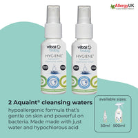 vital baby HYGIENE Vital Baby Aquaint Cleansing Water 50ml 2pk | Hypoallergenic & Antibacterial | Safe for All Ages, Gentle on Skin, Alcohol-Free, 100% Natural Formula | Vegan-Friendly | Quick, No-Rinse Skin Cleanser