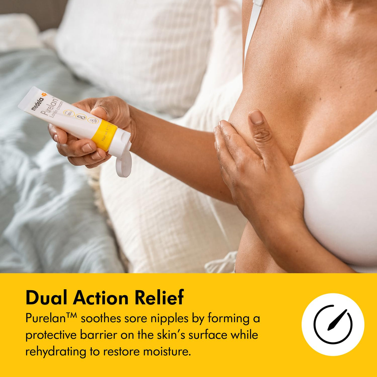 Medela Purelan Lanolin Nipple Cream, Fast Relief for Sore Nipples and Dry Skin, Made with Natural Ingredients, Hypoallergenic and Dermatologically Tested, Formulated Without Fragrance, 37 g