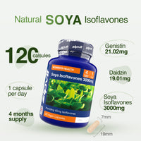 Zipvit SOYA Isoflavones 3,000mg, High Strength SOYA Bean Extract 40mg Isoflavones, 120 Vegan Capsules, 4 Months Supply